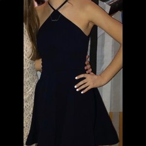 Navy blue halter short dress